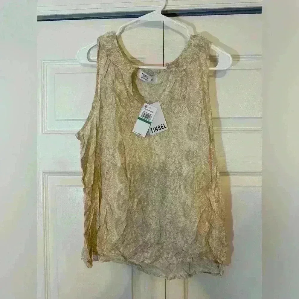 Tinsel woven blouse NWT Size PL